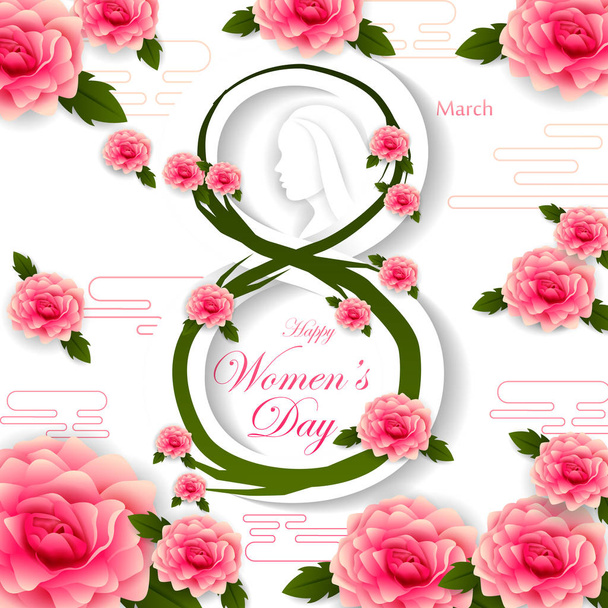 Happy International Womens Day greetings wallpaper background - ベクター画像