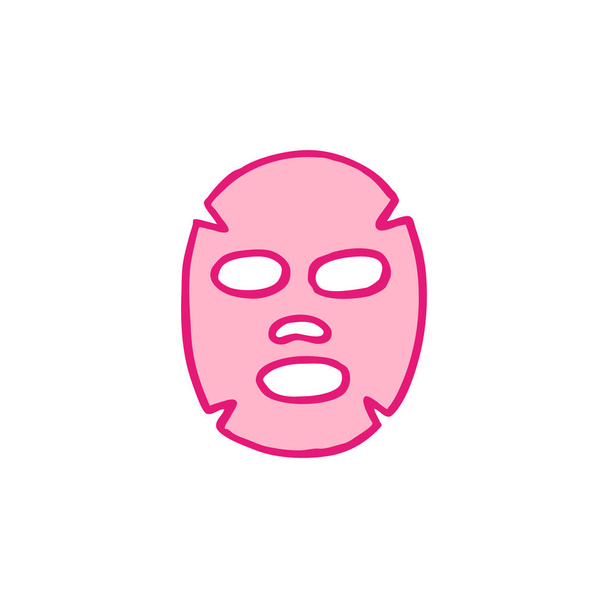 kozmetikai Arc maszk doodle ikon - Vektor, kép