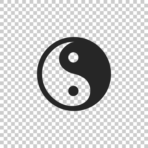 Інь Янь символом гармонії і балансу значок ізольовані на прозорим фоном. Плоский дизайн. Векторні ілюстрації - Вектор, зображення