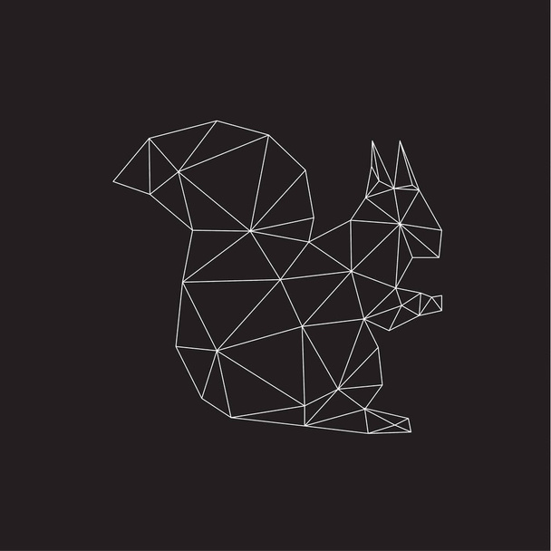 Zvířecí Low Poly Logo ikonu Symbol trojúhelníku geometrické veverka mnohoúhelník - Vektor, obrázek