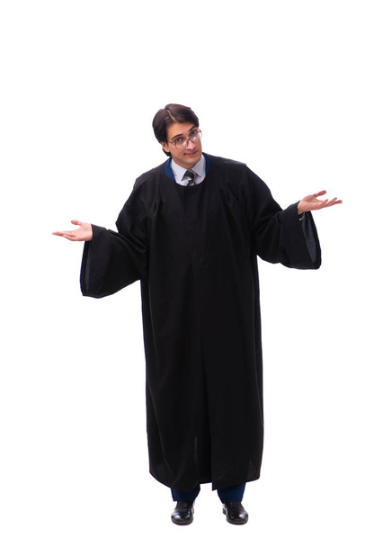 Joven juez guapo aislado en blanco
 - Foto, Imagen