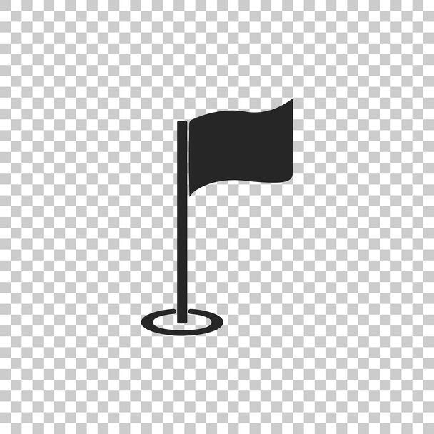 ゴルフ旗のアイコンが透明な背景に分離されました。ゴルフ用品やアクセサリー。フラットなデザイン。ベクトル図 - ベクター画像