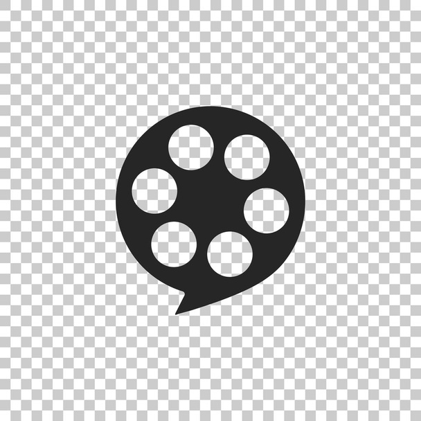 Film reel icon isolated on transparent background. Flat design. Vector Illustration - Vector, Image