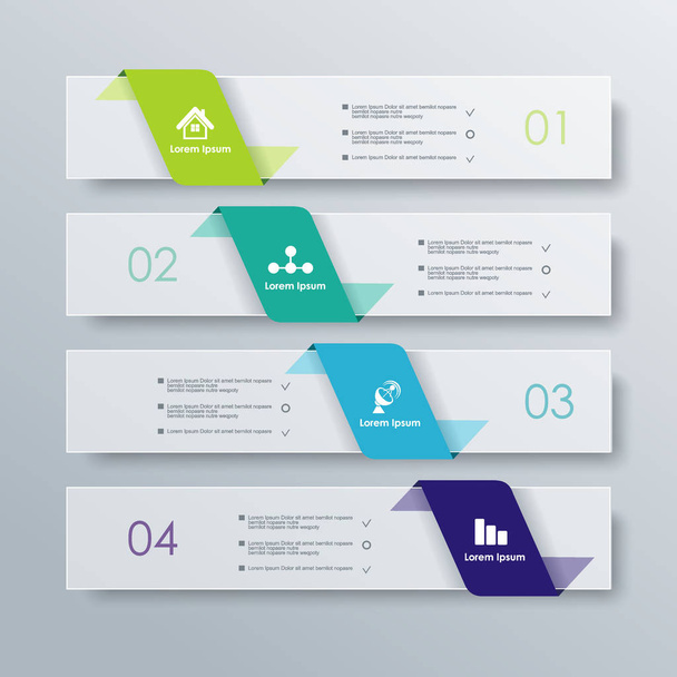 Number Option banners design, can be used for, online services,  websites and applications. - Vector, Image