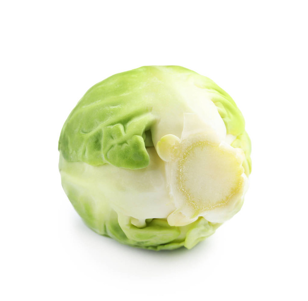 Fresh tasty Brussels sprout on white background - Photo, Image
