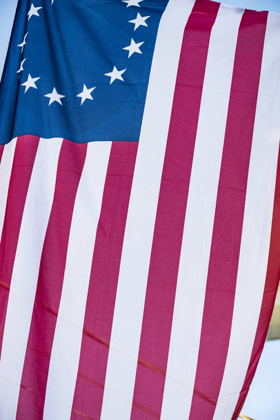 American 13 stars historic flag often named the Betsy Ross flag, - Foto, afbeelding