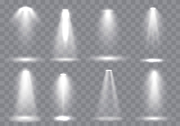 Kohtauksen valaistus kokoelma, Hehkuva läpinäkyvä Studio valoefektejä. Kirkas valaistus valonheittimet. Vektorikuvaus
 - Vektori, kuva
