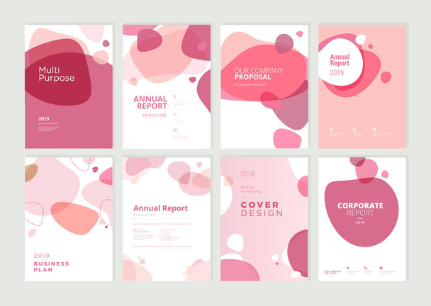 Set of brochure, annual report and cover design templates for beauty, spa, wellness, natural products, cosmetics, fashion, healthcare. Vector illustrations for business presentation, and marketing. - Vector, Image