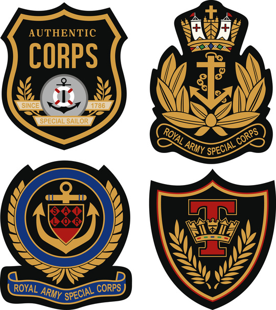 royal emblem badge shield - Vector, Image