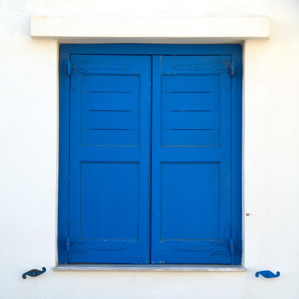 blue painted wooden window shutters - Zdjęcie, obraz