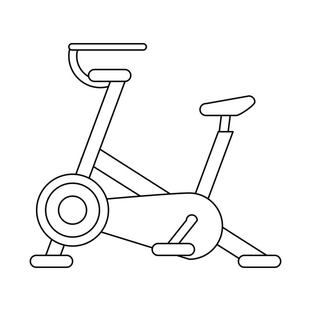 Gym spinning machine symbol black and white - Vector, Image