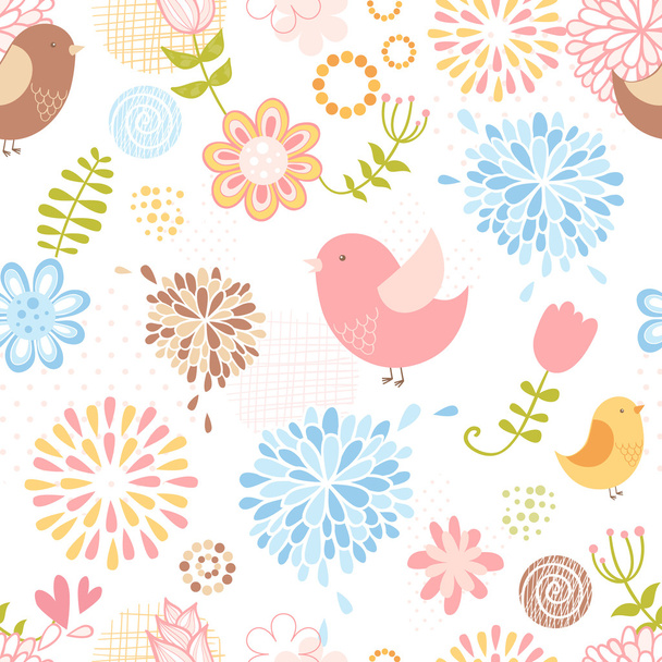 Summer lovely floral seamless pattern - Wektor, obraz