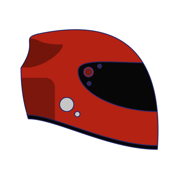 Závodní helma zařízení izolované modré čáry - Vektor, obrázek