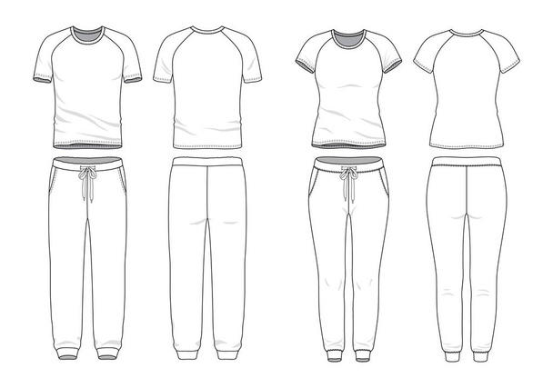Blank clothing templates. - Vector, Image