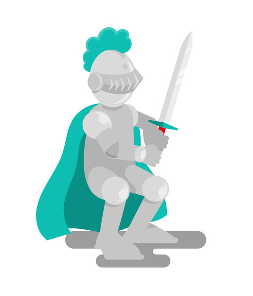 Сильный средневековый рыцарь
 - Вектор,изображение