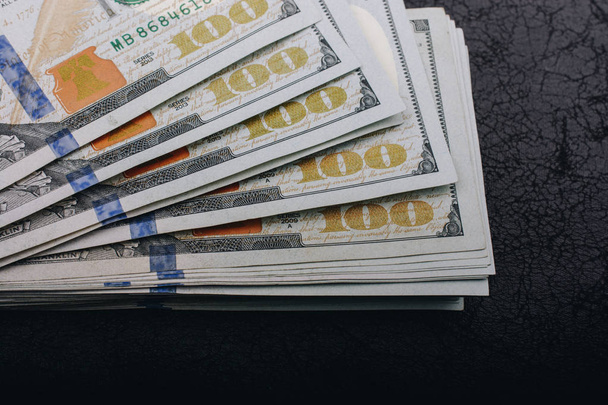 American Dollars Cash Money. One Hundred Dollar Banknotes. - Foto, Imagen