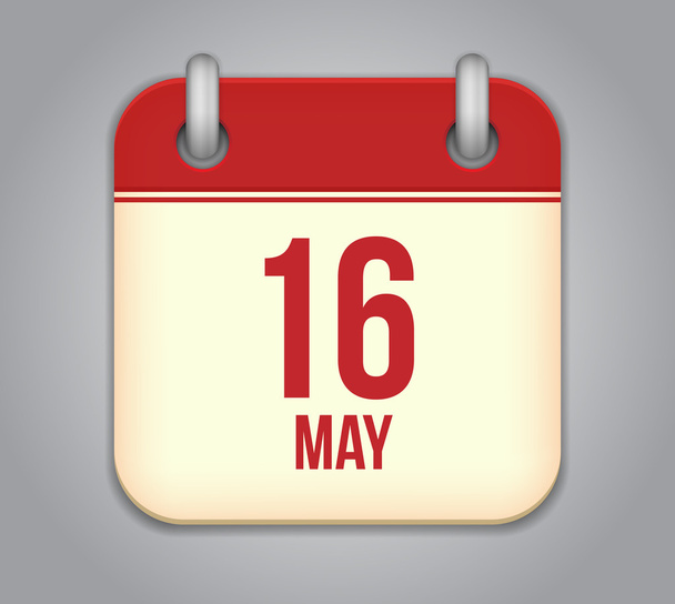 Vector calendar app icon. 16 may - Vetor, Imagem