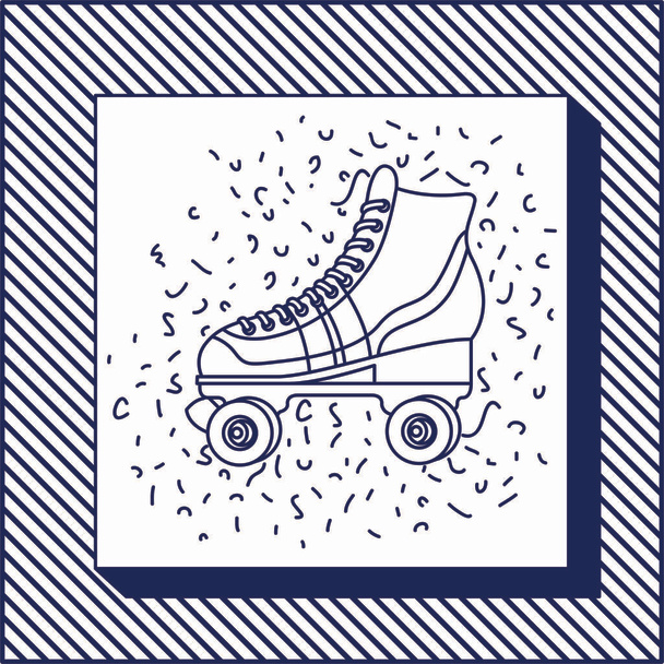 90s label with retro skate - Vector, Image