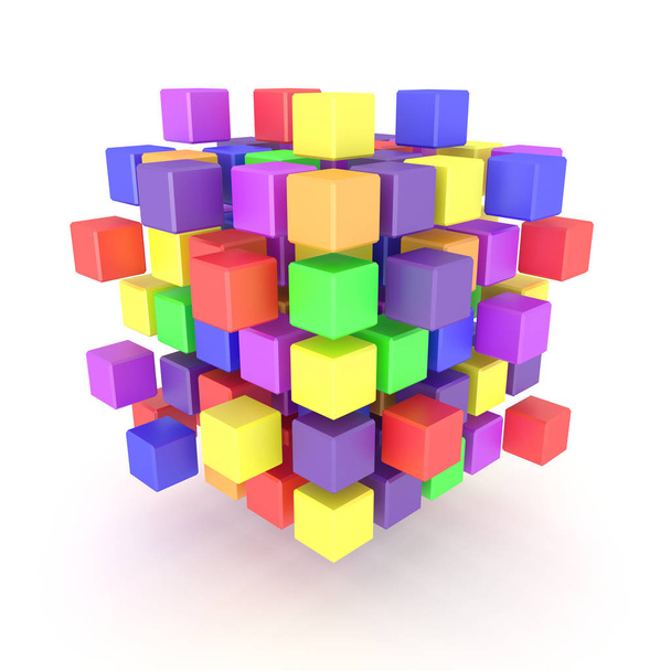 Abstract background of cubes. 3D rendering. - Foto, imagen