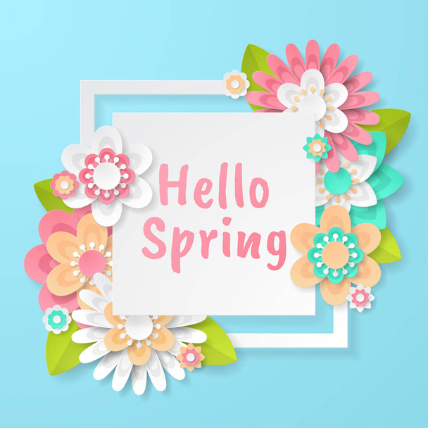 Spring background with beautiful colorful flower. Can be used for template, banners, wallpaper, flyers, invitation, posters, brochure, voucher discount. Vector illustration - Vector, Image