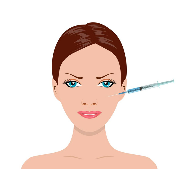 Cosmetische procedure door injectie - Vector, afbeelding