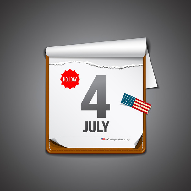 7 月 4 日カレンダー、独立記念日アメリカ - ベクター画像