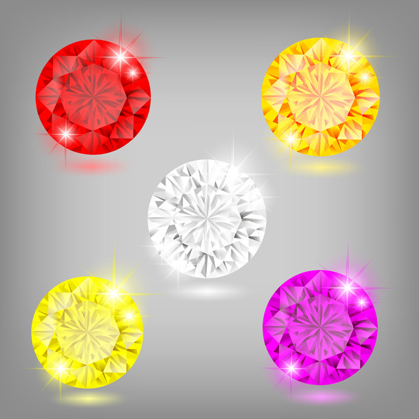 ダイヤモンドのセット - ベクター画像