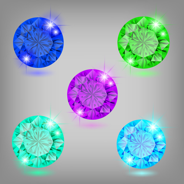 Collection of diamonds - Vector, Image