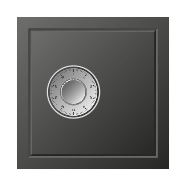 Metal safe box icon, realistic style - Vector, Image