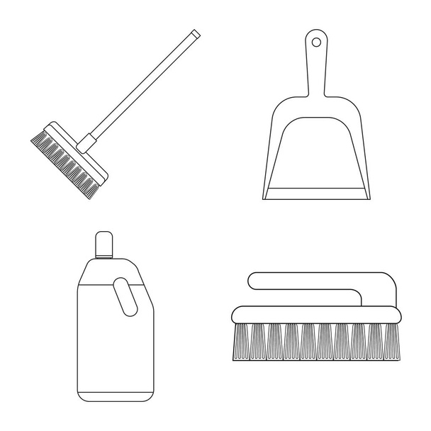 Isolated object of cleaning and service logo. Collection of cleaning and household stock vector illustration. - Vektor, Bild