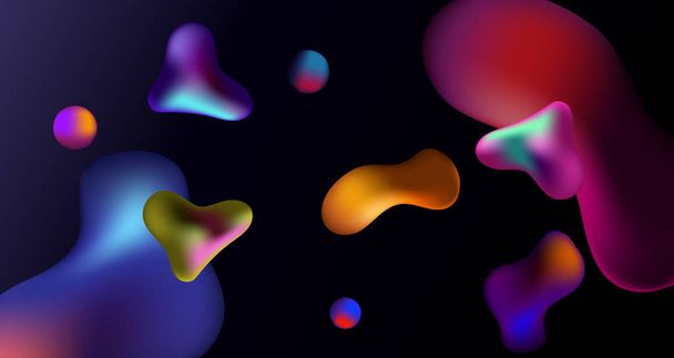 burbujas 3D de color sobre un fondo negro
 - Foto, Imagen