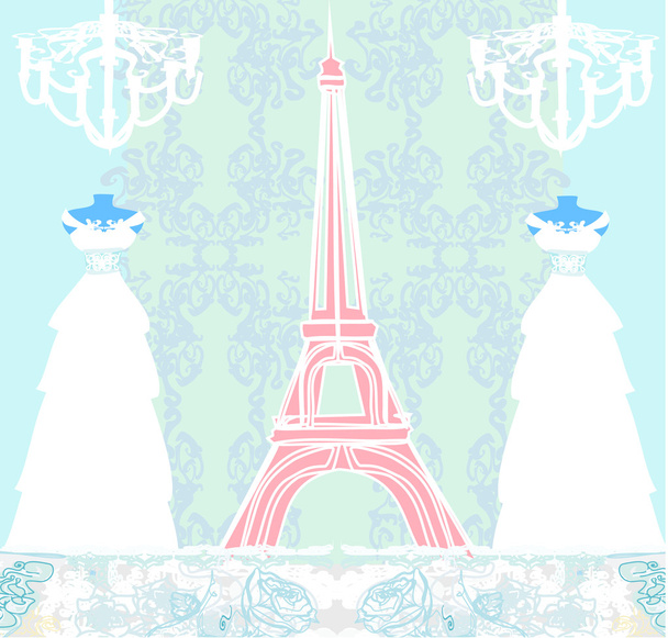mannequin and Eiffel Tower - abstract design - Vektor, Bild