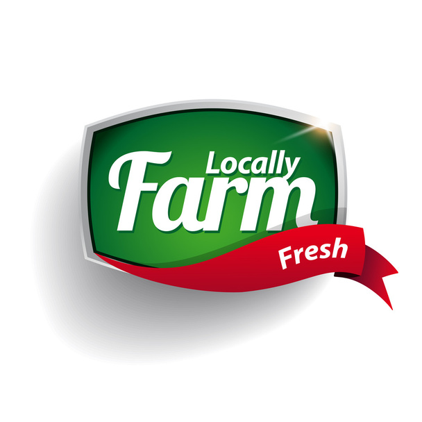 Çiftlik Gıda etiketi, rozet veya mühür - Vektör, Görsel