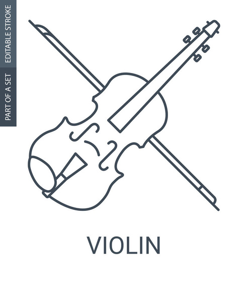 Violine outline icon - Vector, Image