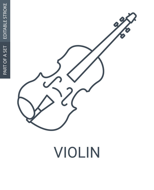 Ikonę konturu skrzypce - Wektor, obraz