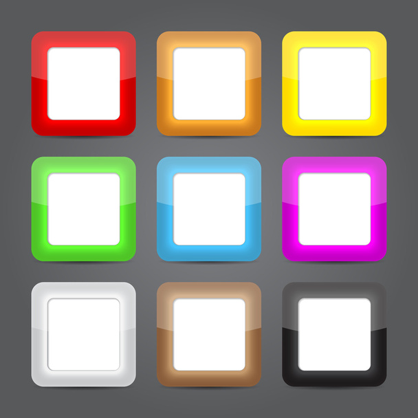 App icons glass set. Glossy button icons. - Vettoriali, immagini
