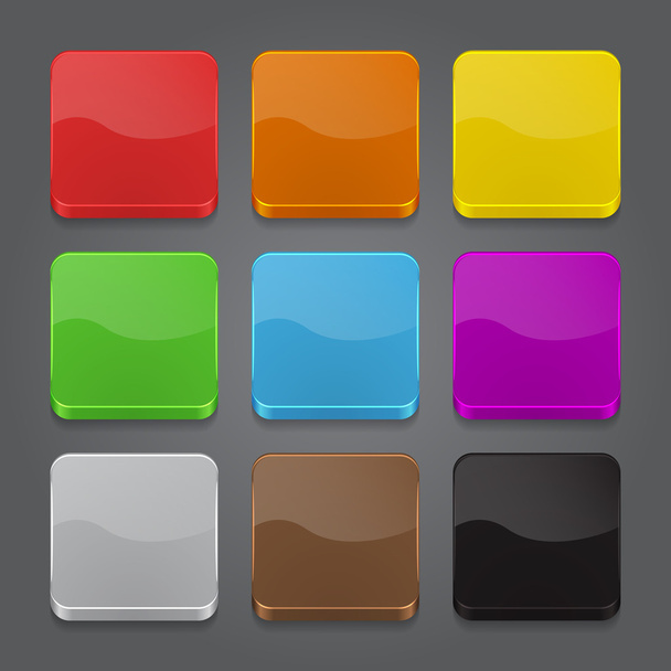 App icons background set. Glossy web button icons. - Vector, imagen