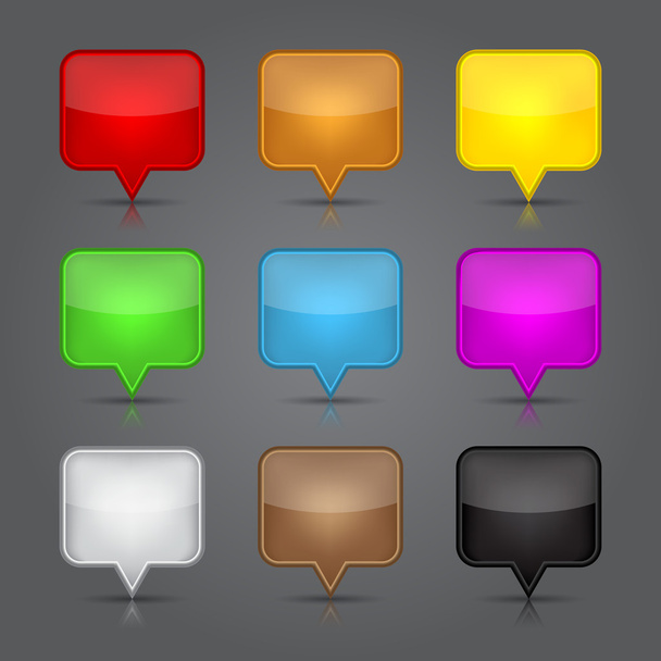 App icons set. Glossy blank map pin icon web button. - Διάνυσμα, εικόνα