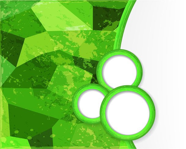 Green background with circles in grunge style. - Διάνυσμα, εικόνα