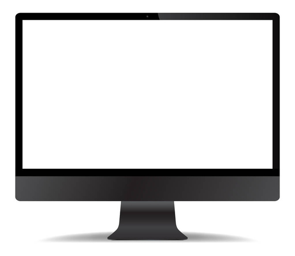 白い背景に分離された空白のコンピューター画面 - ベクター画像