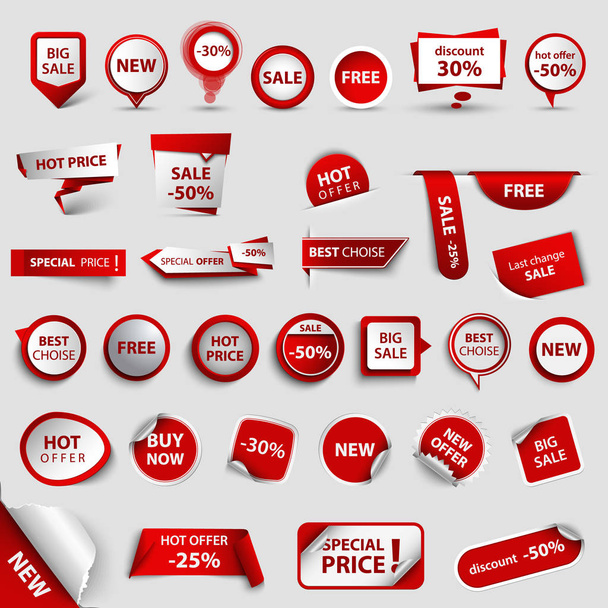 Collection of web pointers for shopping in red design vector eps 10 - Vector, Image
