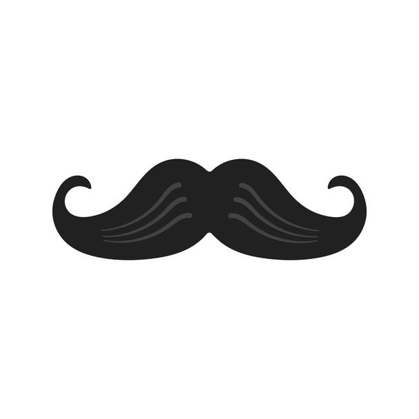 Strong man mustache flat style icon sign vector illustration isolated onwhite background. Symbol of the vintage dad or father web flat icon. - Vetor, Imagem