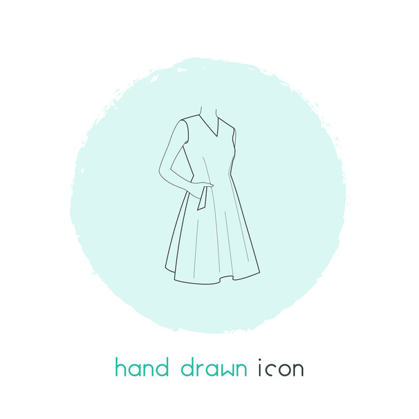 ノースリーブ ドレス アイコン ライン要素。ウェブ モバイル アプリのロゴ デザインのきれいな背景に分離されたアイコン ラインのノースリーブ ドレスのイラスト. - 写真・画像