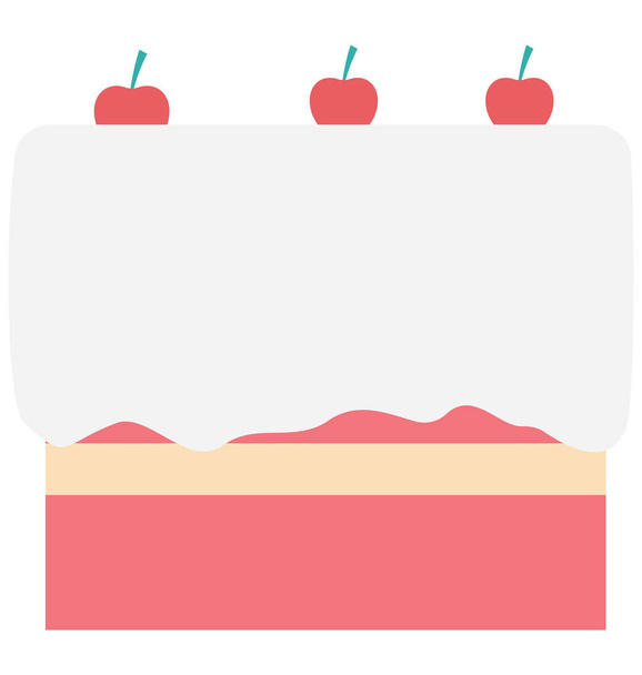 Cake, cake pudding Isolated Color Vector Icon that can be easily modified or edit. - Vecteur, image