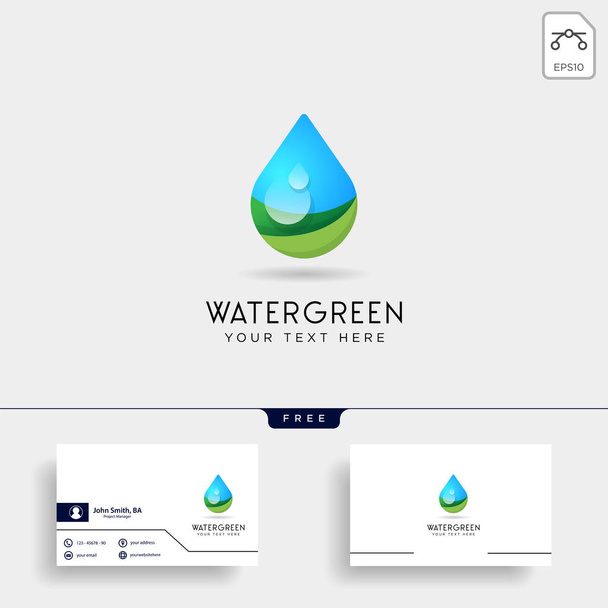 Tropfen Wasser oder grünes Wasser Logo Vorlage Vektor Illustration Symbol Element isoliert - Vektor - Vektor, Bild