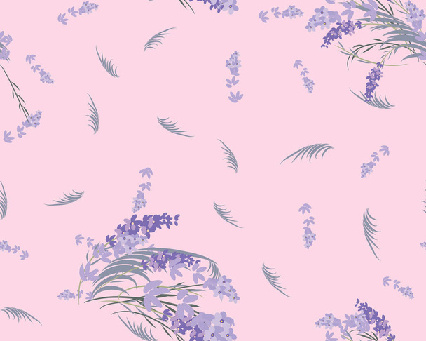 Floral lavender retro vintage background - Vector, afbeelding
