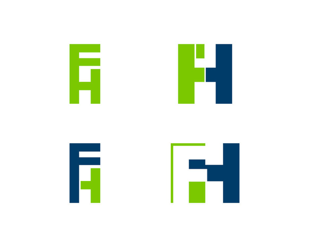 Set of Initial Letter FH Logo Template Design - Vector, Image