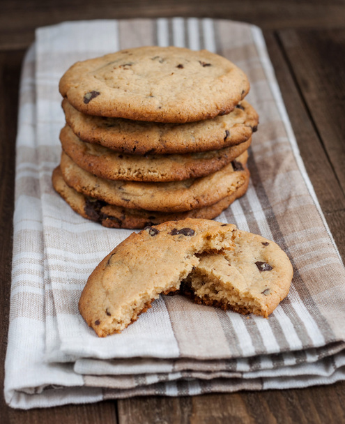 stack of Freshly baked chocolate chip cookies - Photo, Image