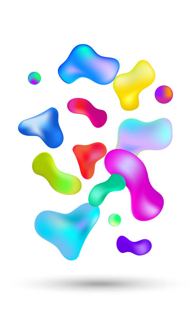 Абстрактні рідкокольорові 3d градієнтні рідкі краплі на білому тлі
 - Фото, зображення