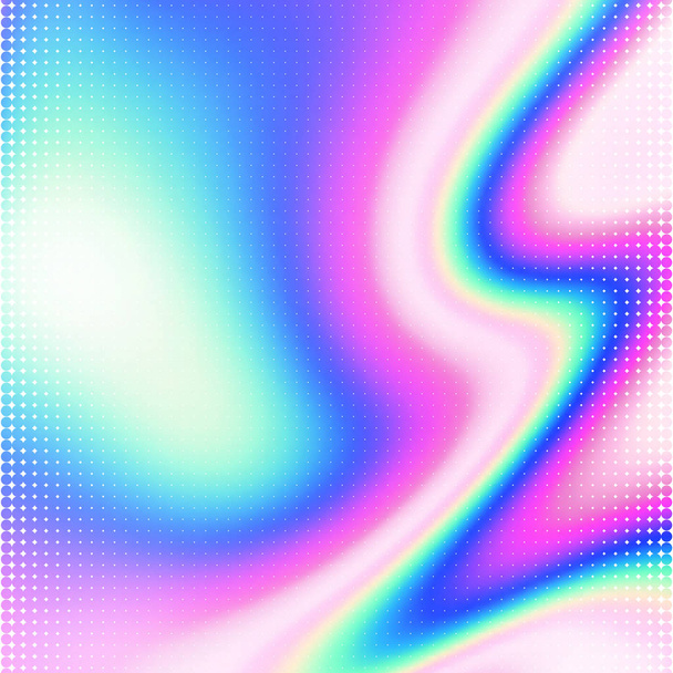 Fundo holográfico iridescente abstrato, gradiente de malha vetorial - Vetor, Imagem